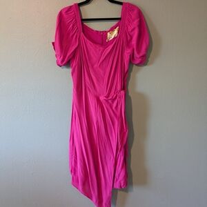 Maeve Pink Wrap Style Midi Dress Size 12
